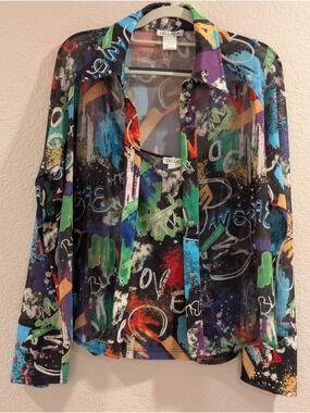 OO LA LA Set Long Sleeve Shirt And Camisole, Size Medium,Vintage, Y2K ,